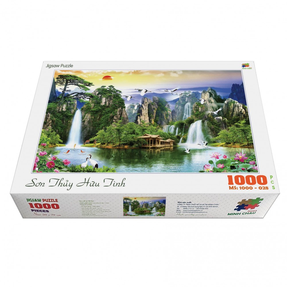 Bộ tranh xếp hình jigsaw puzzle cao cấp 1000 mảnh ghép – Sơn Thủy Hữu Tình