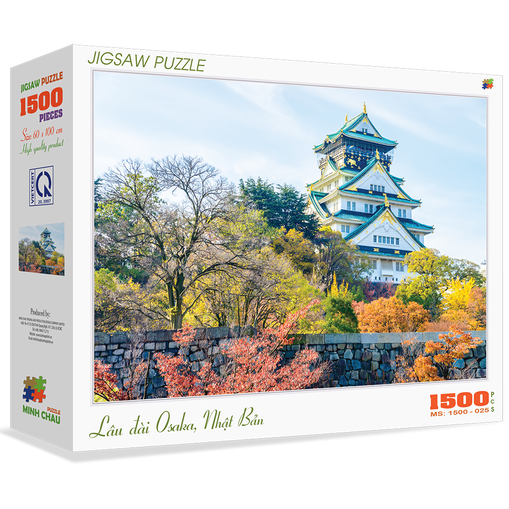 Bộ tranh xếp hình cao cấp 1500 mảnh ghép (60x100cm) – Lâu đài Osaka, Nhật Bản