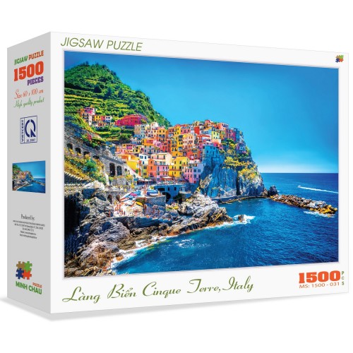 Bộ Tranh Xếp Hình Minh Châu 1500 Mảnh (Kích Thước 60x100cm) – Làng Biển Cinque Terre, Italy