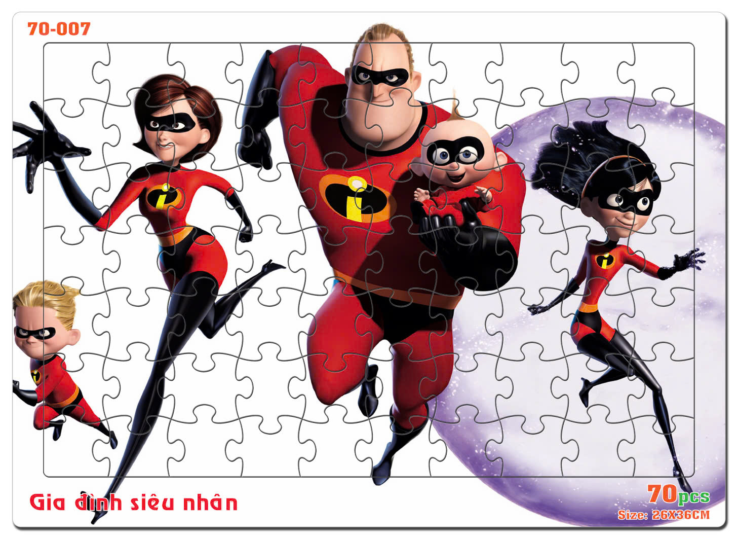 Đồ chơi xếp hình 70 mảnh Gia đình siêu nhân