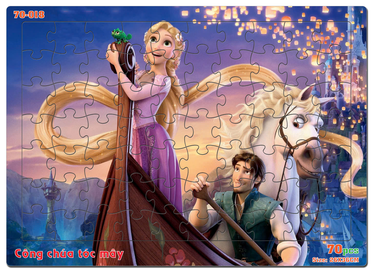 Đồ chơi xếp hình 70 mảnh CÔng chúa tóc mây