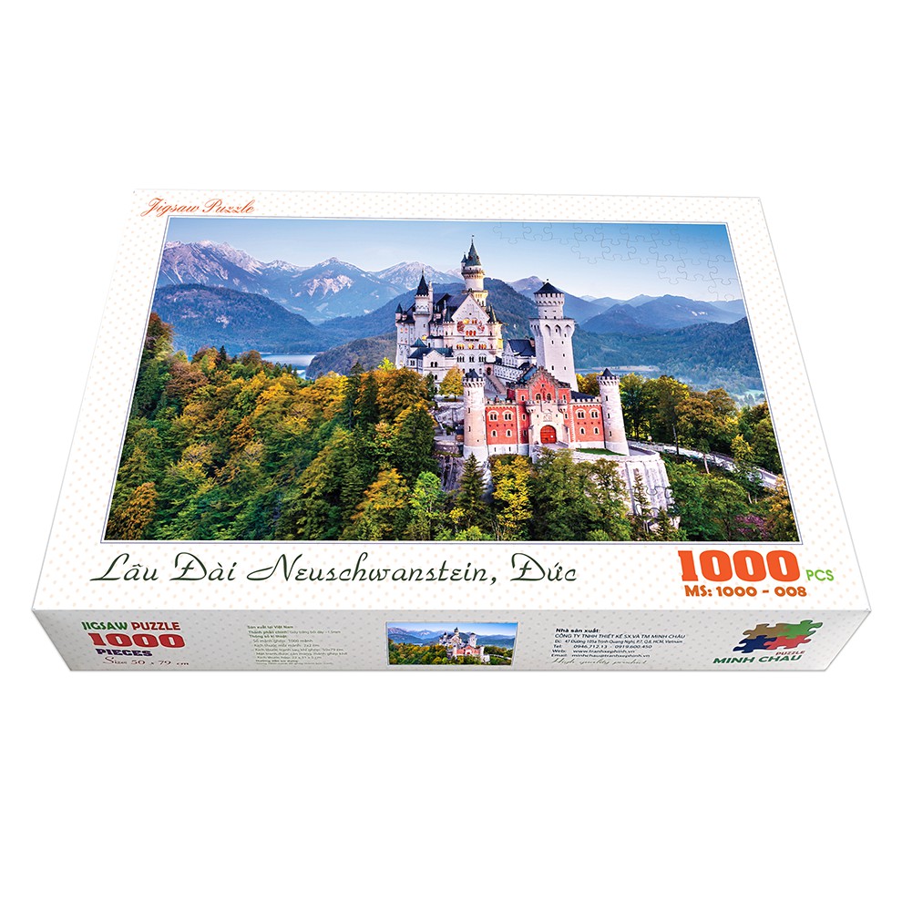 Bộ tranh xếp hình cao cấp 1000 mảnh ghép – Lâu Đài Neuschwanstein, Đức
